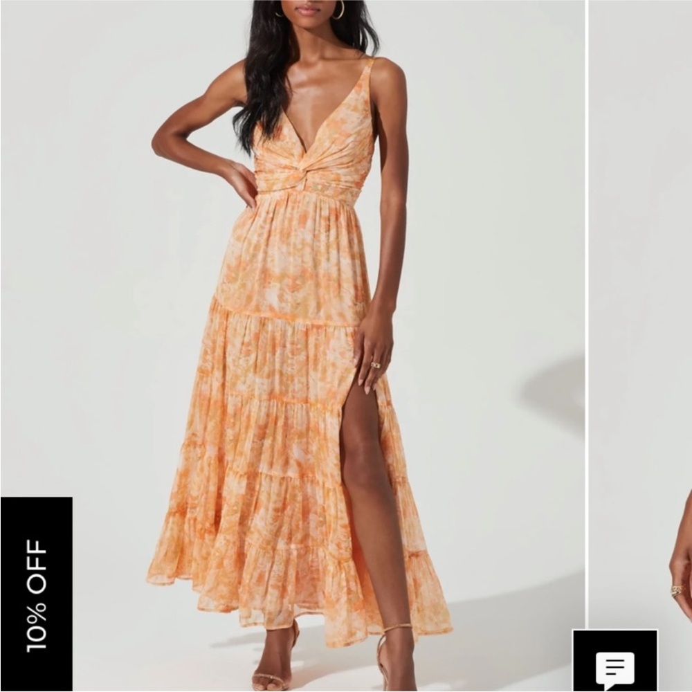 Astr Peach Floral Maxi Dress